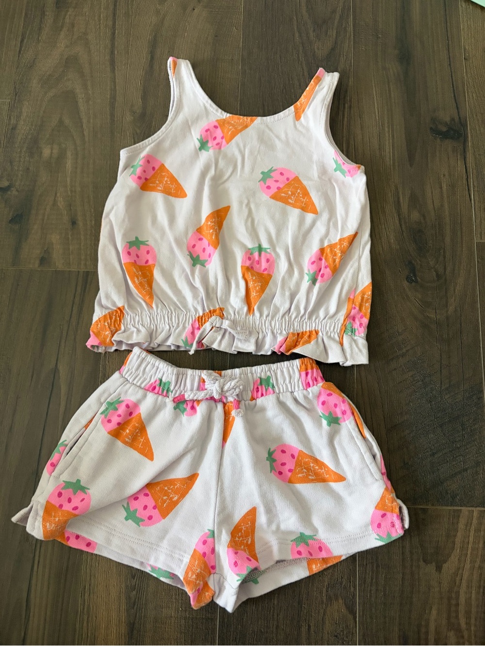 Zara Tank & Shorts Set with Strawberry Cones
